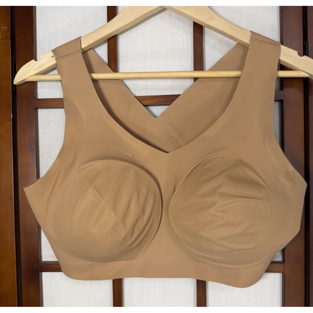 Evelyn Bobbie Defy Bra Size Large, Sand Wireless, Slip On Comfort